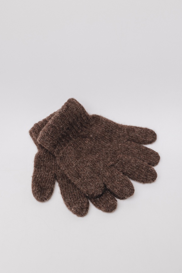 Купить Перчатки коричневые детские из 70% шерсть яка в Москве