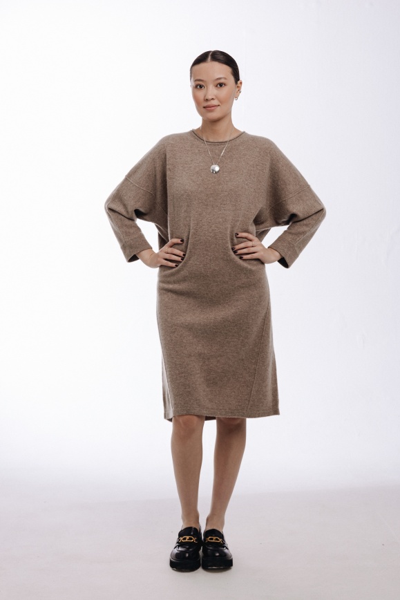 Купить Платье из 100% кашемира цвета капучино в Москве