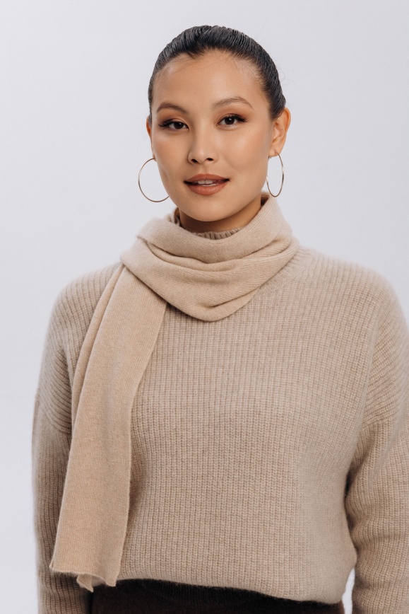 Купить Шарф "Gobis'Sun" бежевый из кашемира в Москве