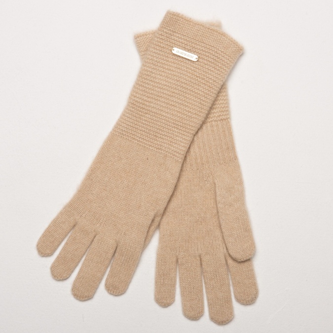Купить Перчатки бежевые удлиненные из кашемира в Москве