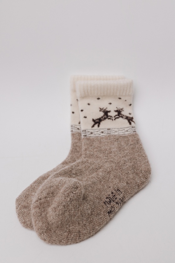 Купить Носки детские из 100% шерсти яка цвета капучино в Москве