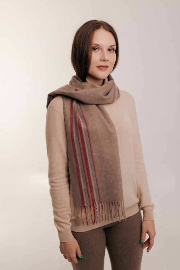 Купить Шарф из кашемира "Evseg" цвета капучино в Москве