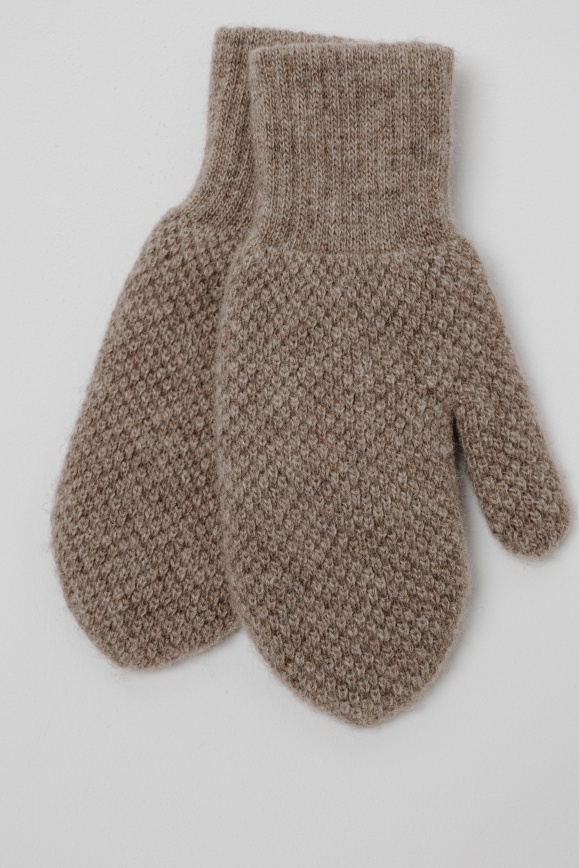 Купить Варежки букле из 100% шерсти яка цвета капучино в Москве Купить Варежки букле из 100% шерсти яка цвета капучино в Москве