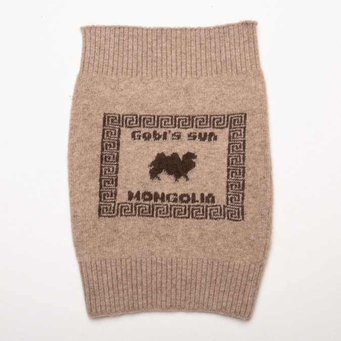 Купить Пояс с нашивкой из 100% шерсти яка цвета капучино в Москве