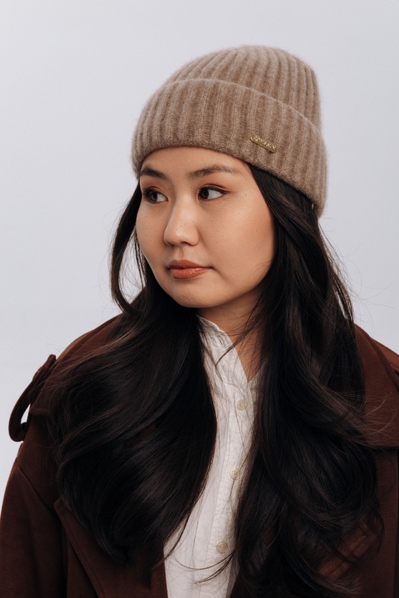 Купить Шапка цвета капучино из 100% кашемира в Москве