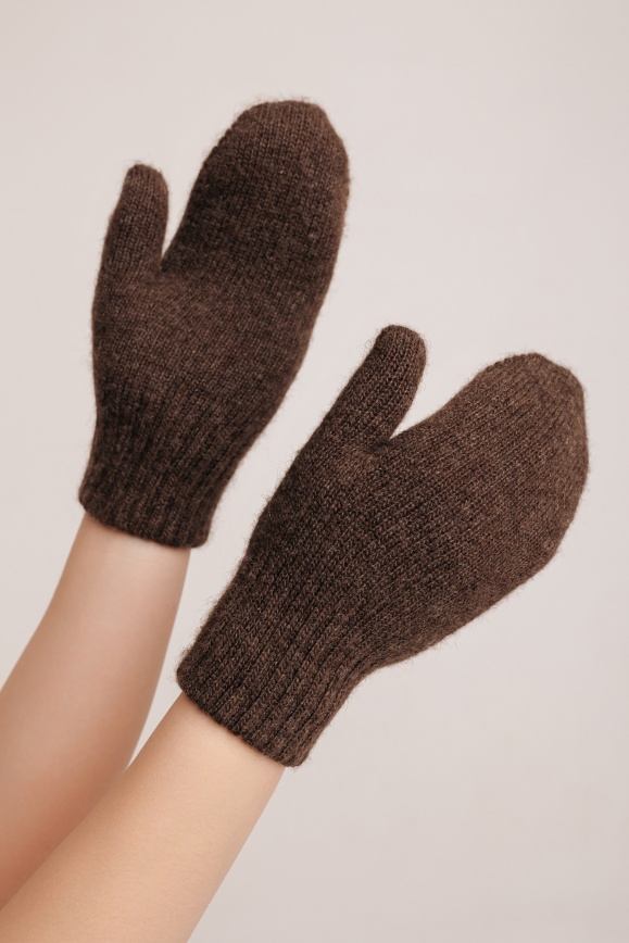 Купить Варежки коричневые из 100% шерсти яка в Москве Купить Варежки коричневые из 100% шерсти яка в Москве