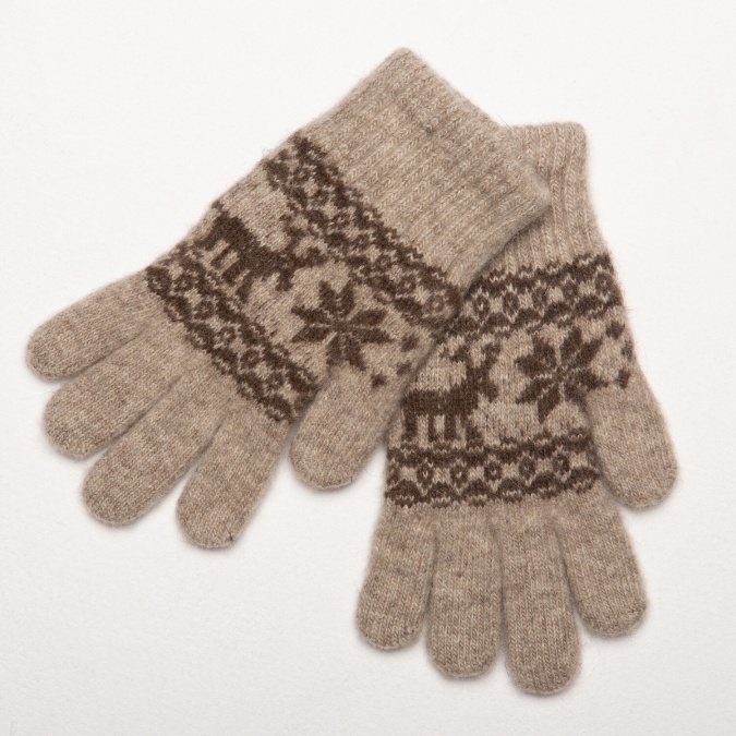 Купить Перчатки серые детские из 100% шерсти яка в Москве