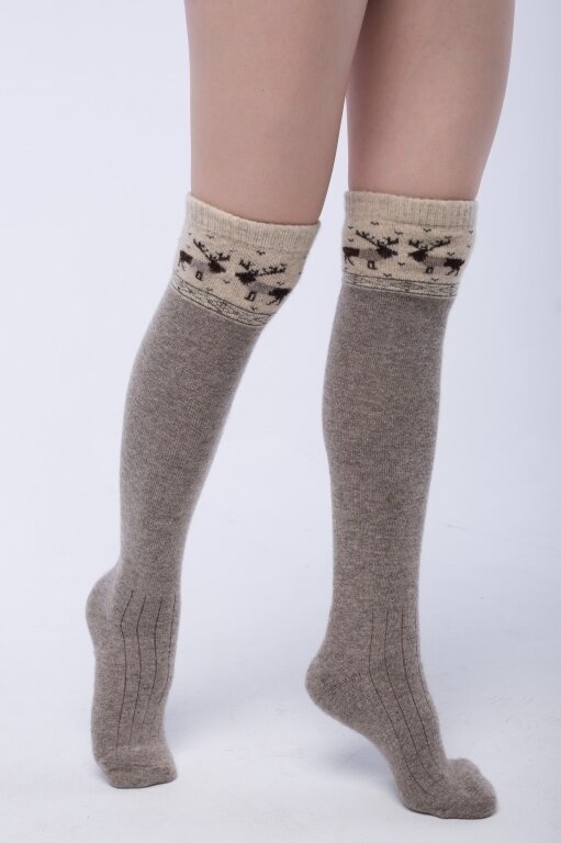 Купить Гольфы с оленями из 100% шерсти яка в Москве Купить Гольфы с оленями из 100% шерсти яка в Москве