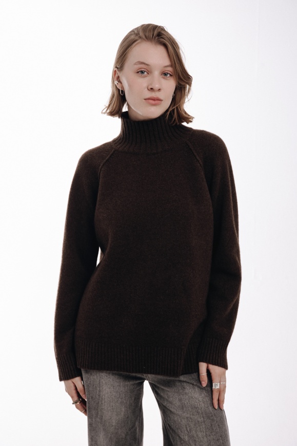 Купить Свитер из 100% пуха яка коричневый в Москве