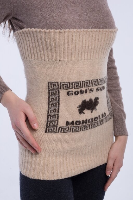 Купить Пояс бежевый с нашивкой из 100% шерсти верблюда в Москве