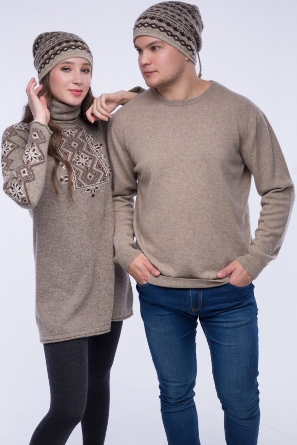 Купить Шапка серая с орнаментом из 100% шерсти яка в Москве Купить Шапка серая с орнаментом из 100% шерсти яка в Москве