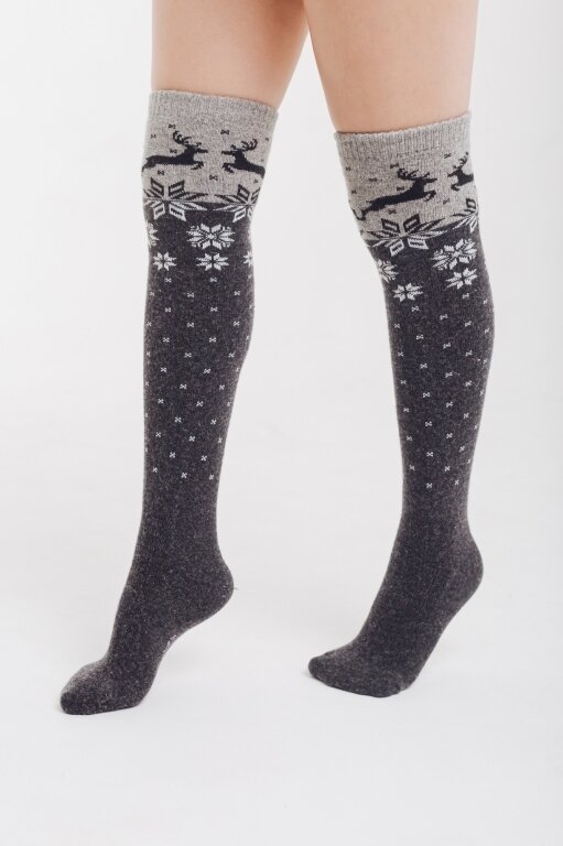 Купить Чулки тёмно-синие из 70% шерсти яка в Москве