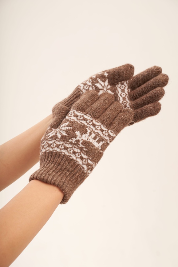 Купить Перчатки детские с узором из 100% шерсть яка в Москве