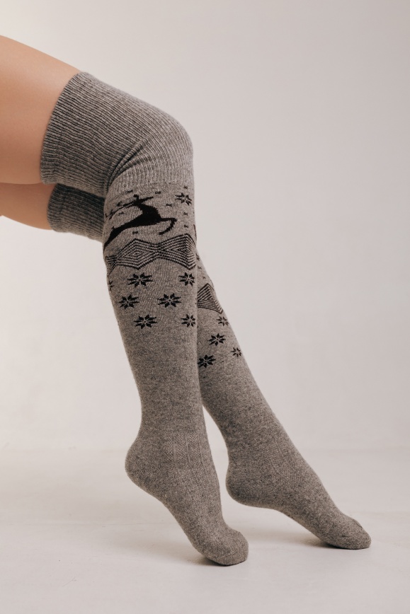 Купить Чулки серые из 70% шерсти яка в Москве
