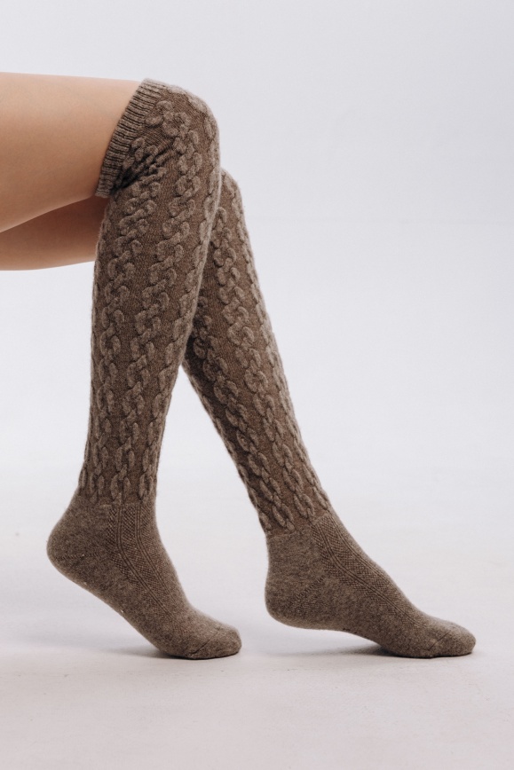 Купить Гольфы из 100% шерсти яка цвета капучино в Москве Купить Гольфы из 100% шерсти яка цвета капучино в Москве