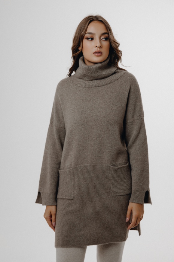 Купить Туника из 100% кашемира цвета капучино в Москве