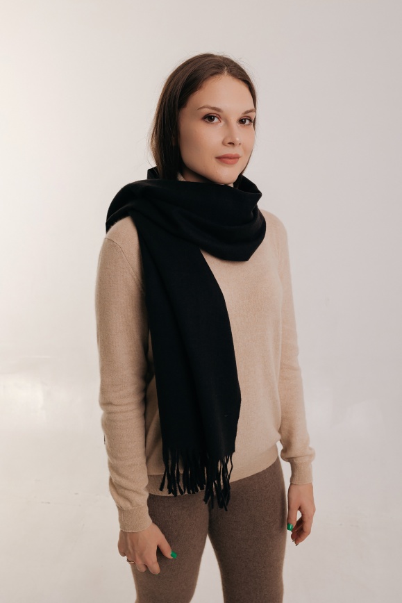 Купить Шарф тёмно-синий из 70% шерсти яка в Москве