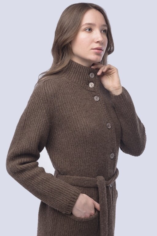 Купить Пальто коричневое из 100% шерсти яка в Москве