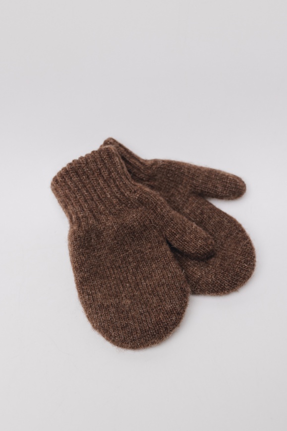 Купить Детские варежки коричневые из 100% шерсти яка в Москве
