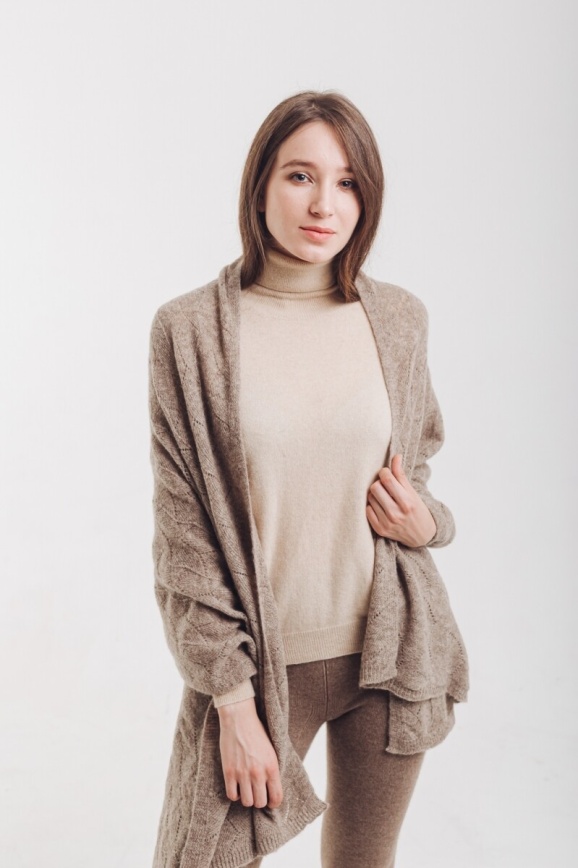 Купить Палантин из 100% шерсти яка цвета капучино в Москве Купить Палантин из 100% шерсти яка цвета капучино в Москве