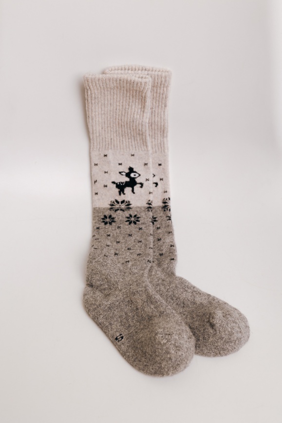 Купить Гольфы детские серые из 70% шерсти яка в Москве