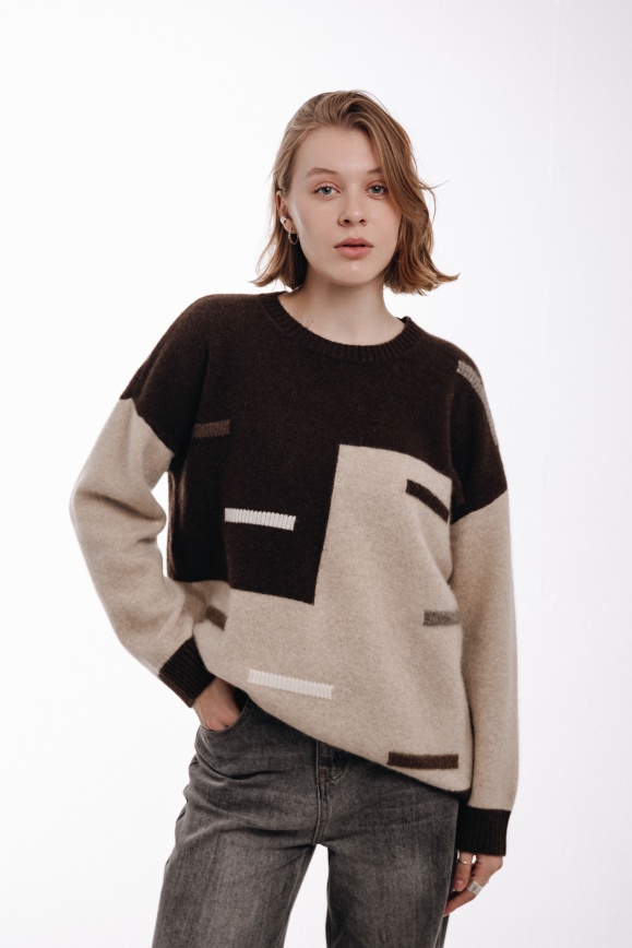 Купить Кофта из 100% пуха яка двухцветная в Москве