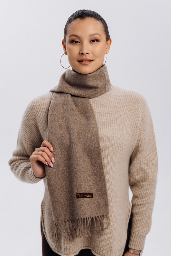 Купить Серый шарф из 100% шерсти яка в Москве