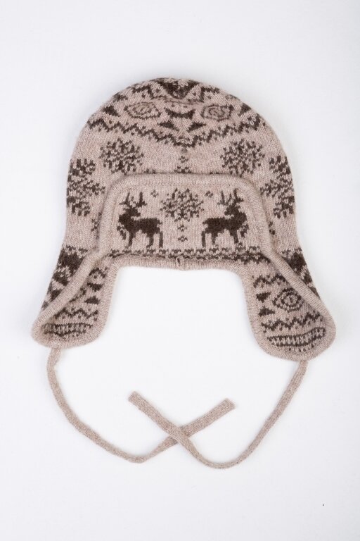 Купить Шапка-ушанка серая детская из 100% шерсти яка в Москве