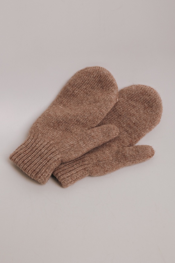 Купить Детские варежки из 100% шерсти яка цвета капучино в Москве