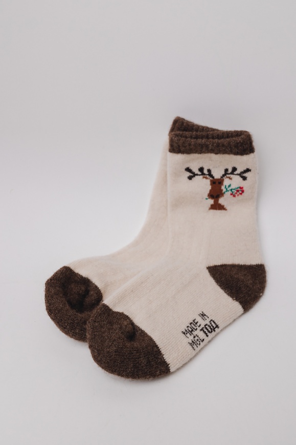 Купить Носки белые детские из 100% шерсти яка в Москве