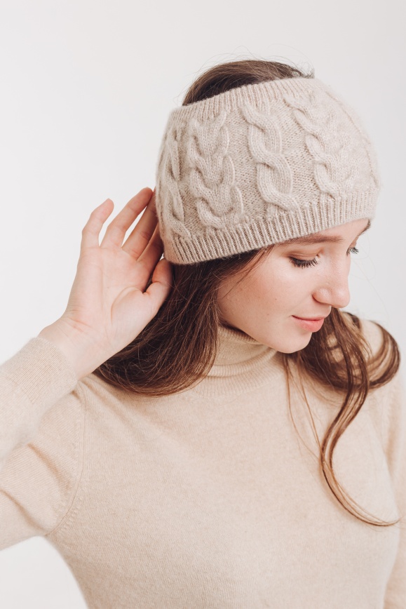 Купить Наушники белые из 100% шерсти яка в Москве