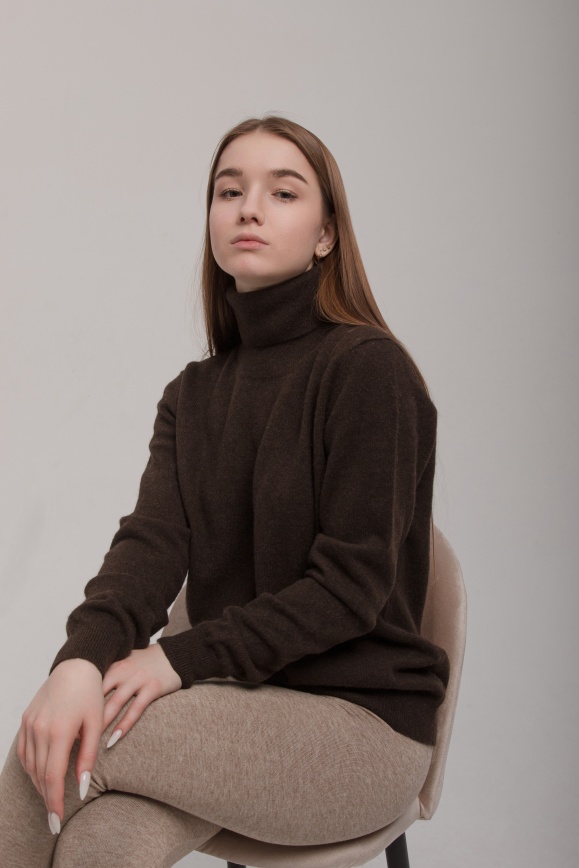 Купить Водолазка коричневая из 100% шерсти яка в Москве