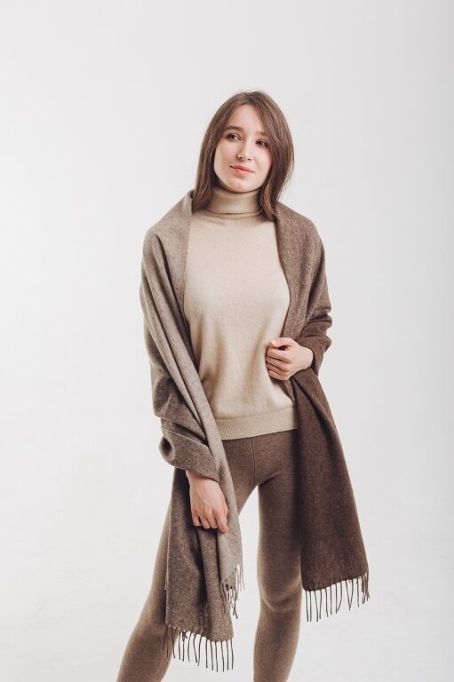 Купить Палантин трёхцветный из 100% шерсти яка в Москве