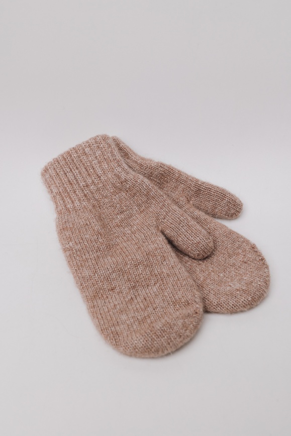 Купить Детские варежки из 100% шерсти яка цвета капучино в Москве
