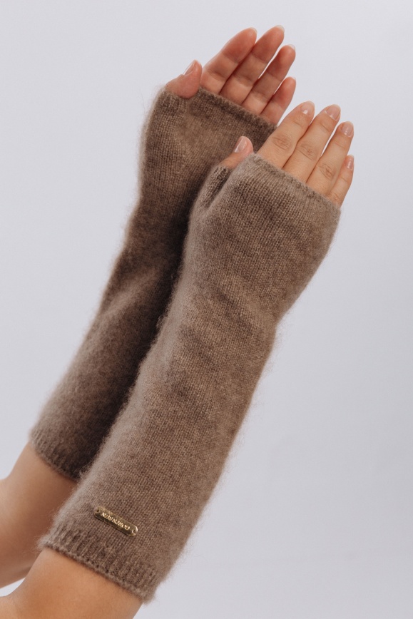 Купить Митенки из 100% кашемира цвета капучино в Москве