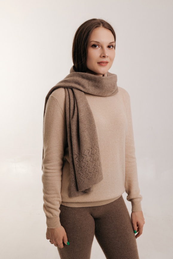 Купить Палантин из 100% кашемира цвета капучино в Москве Купить Палантин из 100% кашемира цвета капучино в Москве