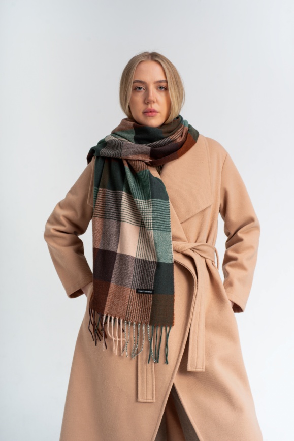 Купить Палантин в клетку из 50% кашемира и 50% шерсти яка в Москве Купить Палантин в клетку из 50% кашемира и 50% шерсти яка в Москве