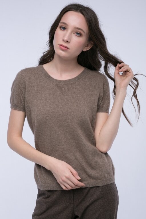 Купить Футболка из 100% кашемира цвета капучино в Москве
