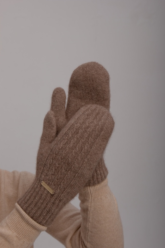 Купить Варежки из 100% кашемира цвета капучино в Москве Купить Варежки из 100% кашемира цвета капучино в Москве