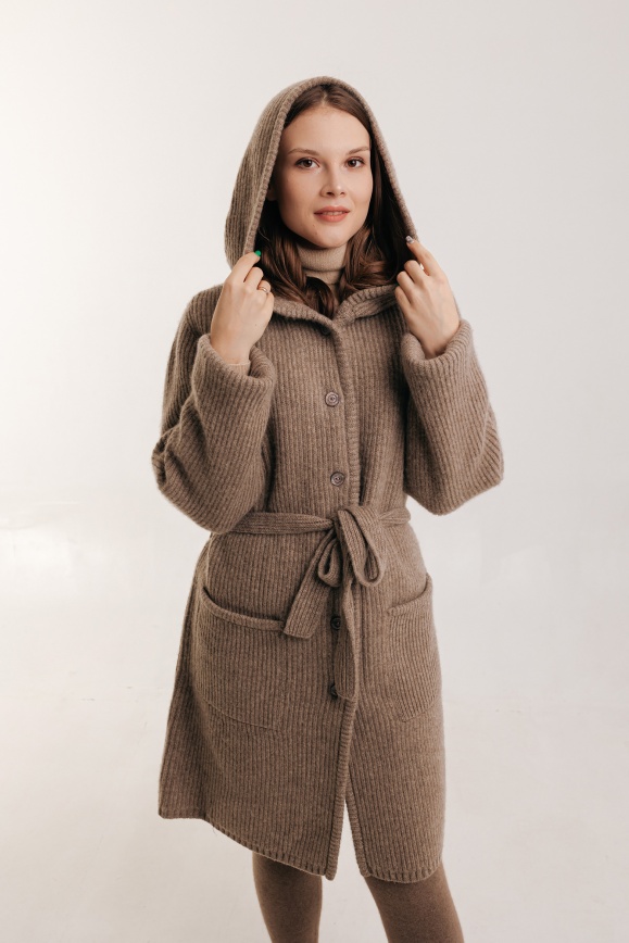 Купить Пальто из 100% шерсти яка цвета капучино в Москве