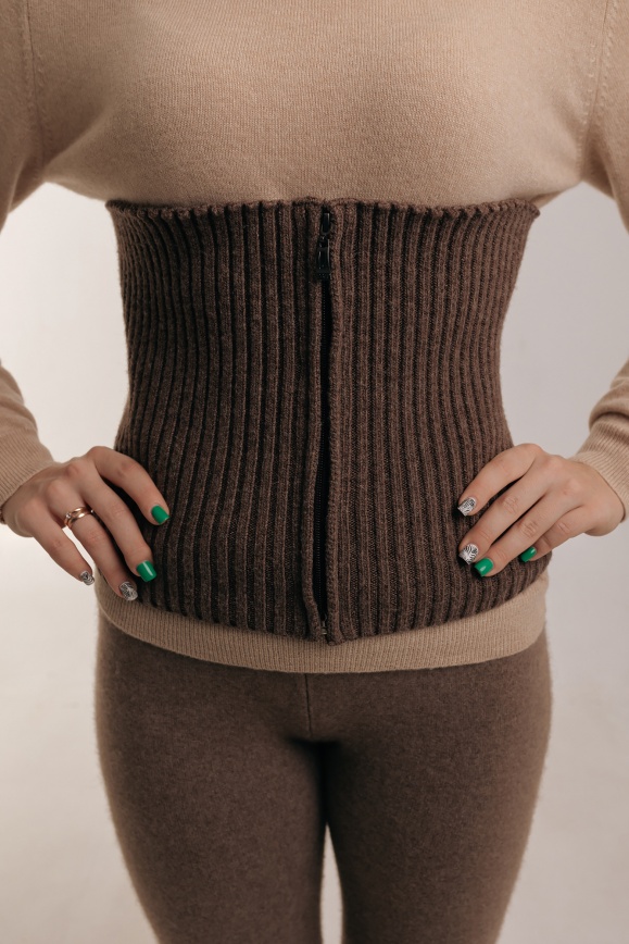 Купить Пояс коричневый на замке 100% из шерсти яка в Москве