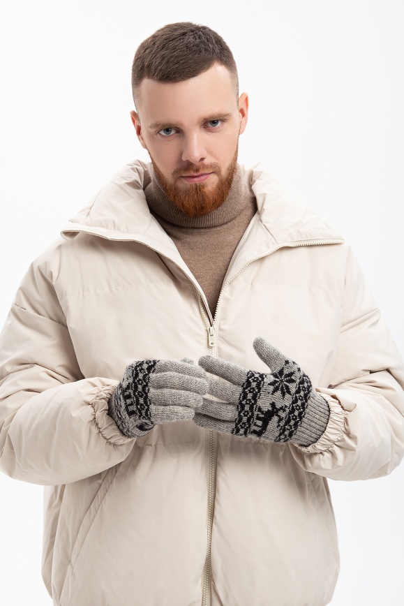 Купить Перчатки серые "Снежинка" из 100% шерсти яка в Москве