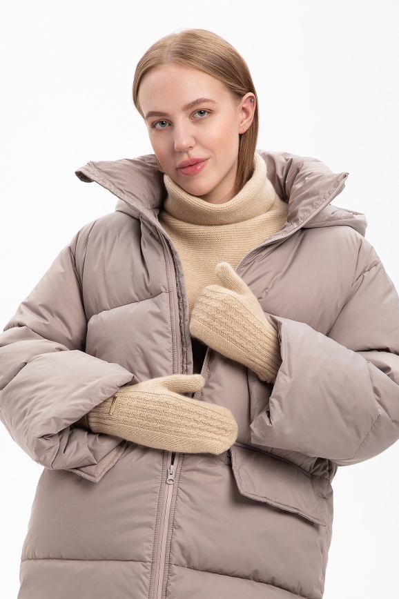 Купить Варежки бежевые из 100% кашемира в Москве Купить Варежки бежевые из 100% кашемира в Москве