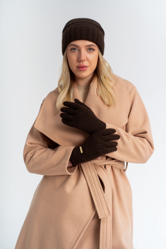 Купить Перчатки из 100% пуха яка коричневые в Москве