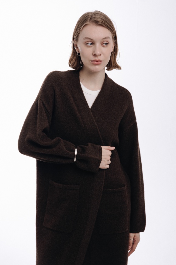 Купить Пальто коричневое из 100% пуха яка в Москве