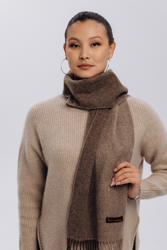 Купить Шарф из 100% шерсти яка цвета капучино в Москве