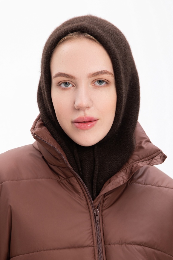 Купить Капор коричневый из 100% пуха яка в Москве