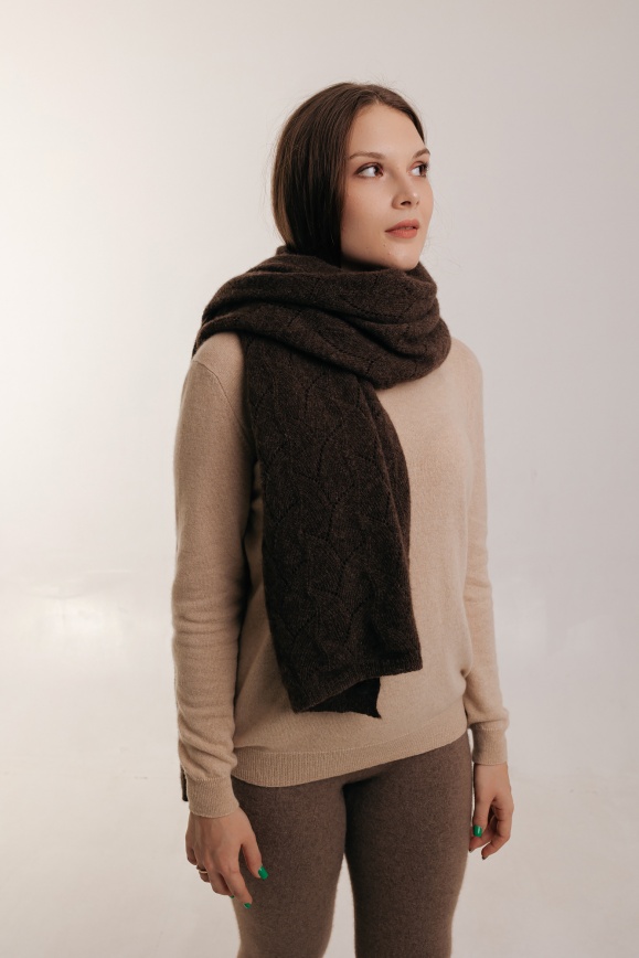 Купить Палантин коричневый из 100% шерсти яка в Москве Купить Палантин коричневый из 100% шерсти яка в Москве
