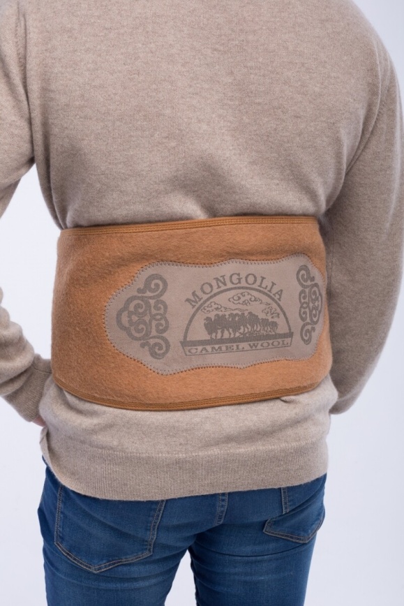 Купить Пояс песочный из верблюжьей шерсти (с нашивкой) в Москве